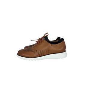 Cole Haan Zerogrand Oxford Mens 9M Brown Leather Perforated Wingtip Casual Shoes